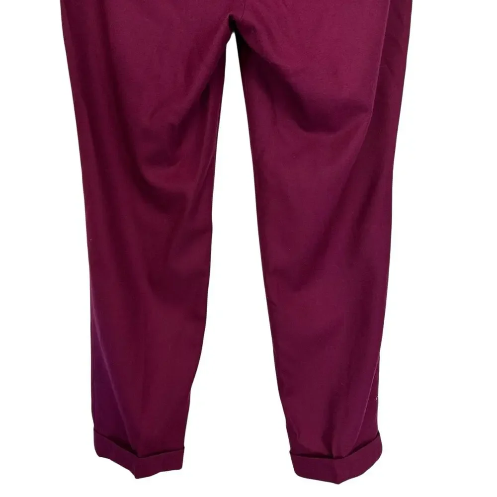 J. Crew Pure Wool Cafe Capri Ankle Pants Burgundy 51414 Petite Size 00